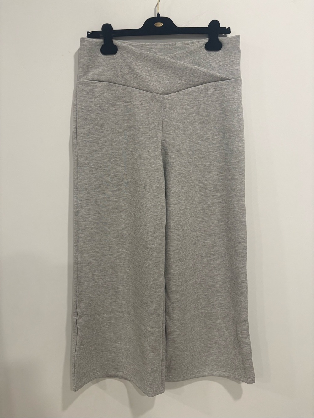 Simply Southern Heather Gray Wide-Leg Crossover Waist Pants